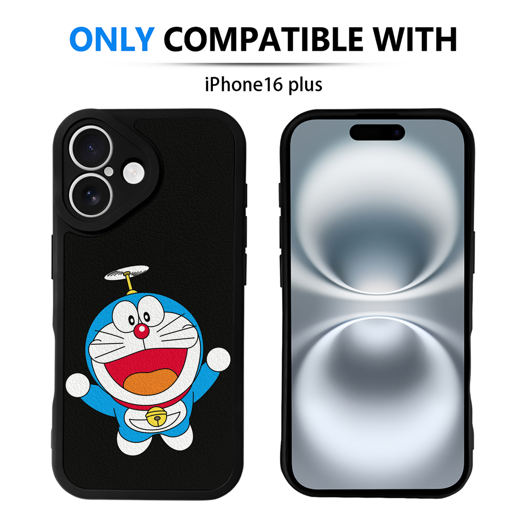 （画像用） ドラえもん Doraemon 【iPhone 16シリーズ対応】シリコンスマホケース（レザー調） 材質：シリコン